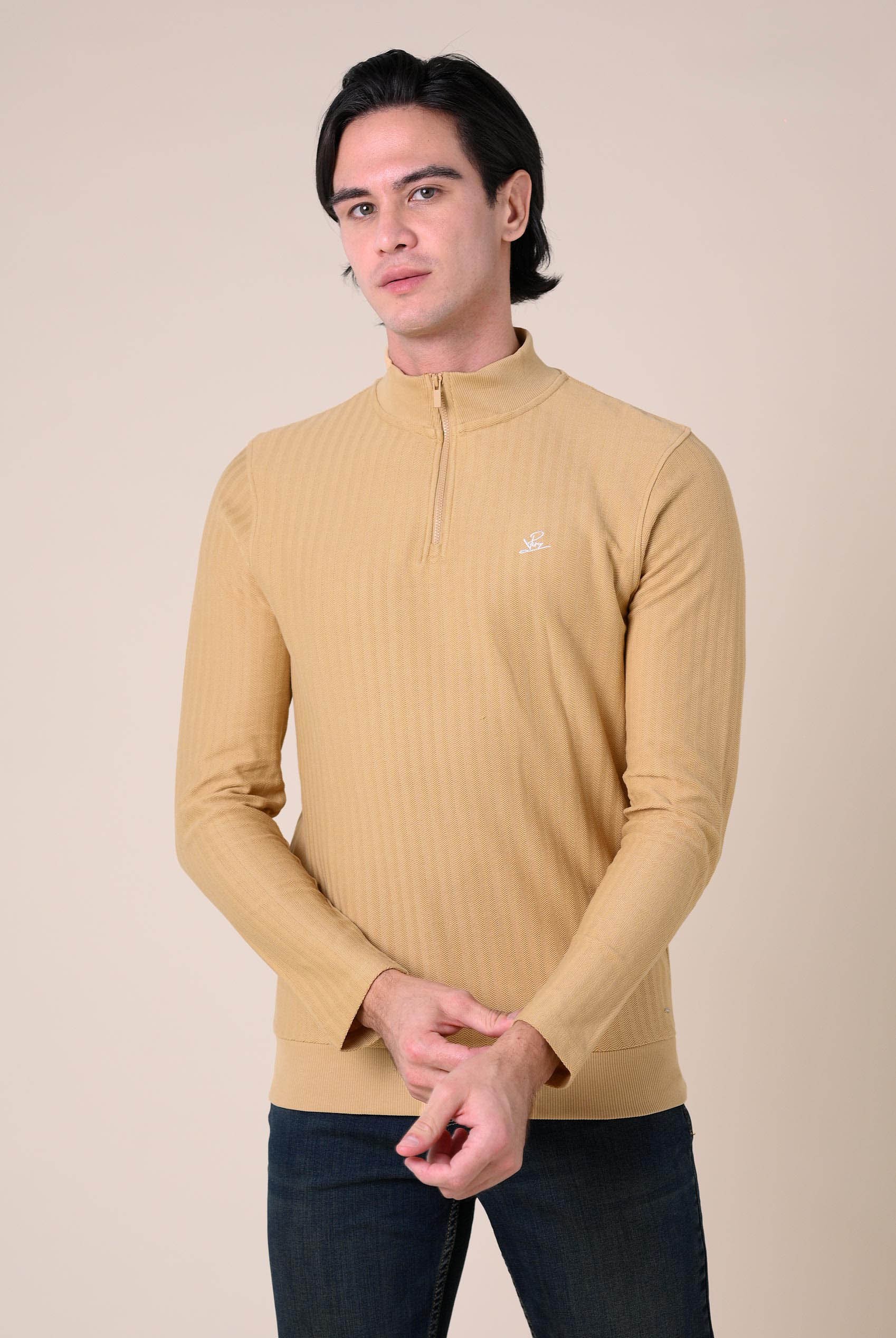 Mens Half Zip Funnel Neck Sweatshirt