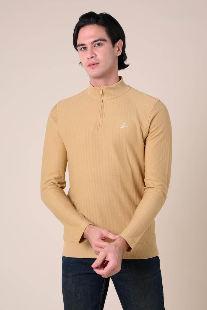 Mens Half Zip Funnel Neck Sweatshirt