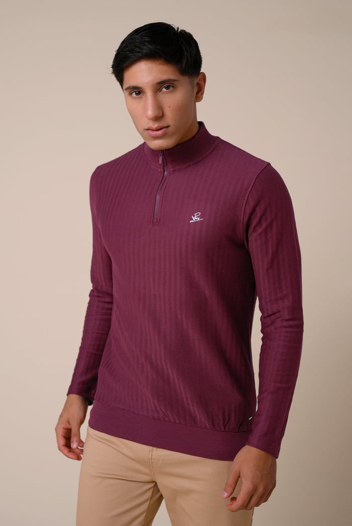 Mens Half Zip Funnel Neck Sweatshirt