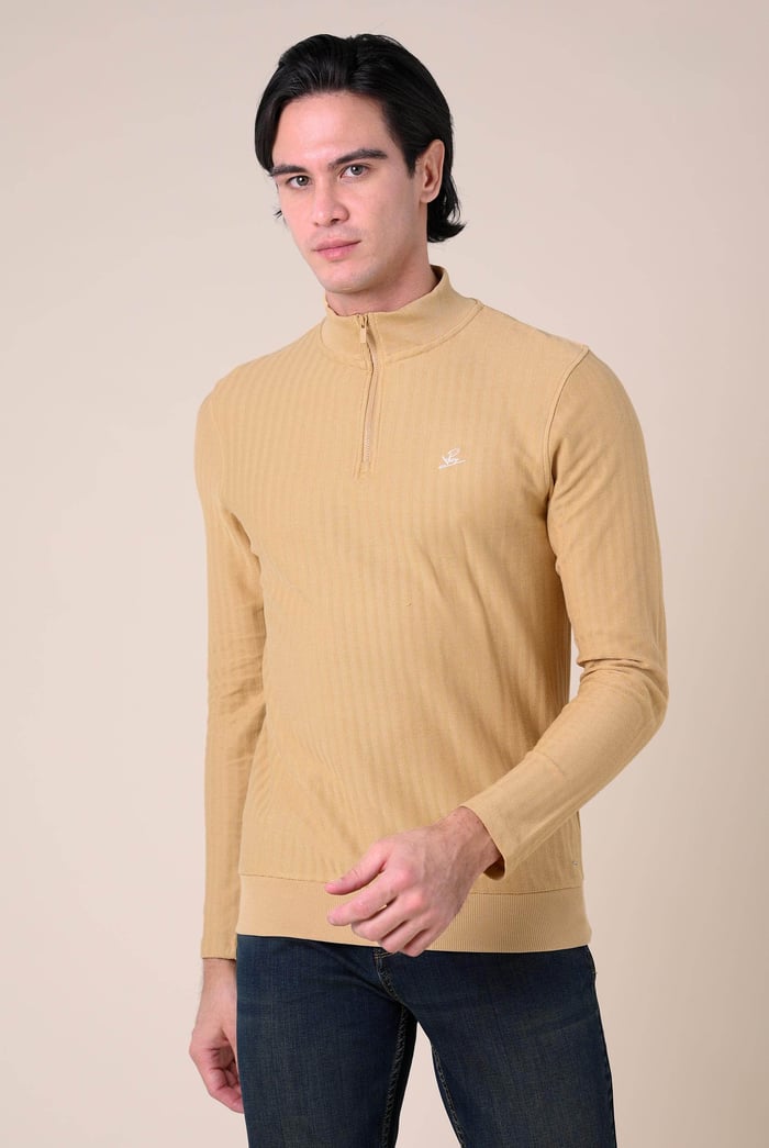 Mens Half Zip Funnel Neck Sweatshirt