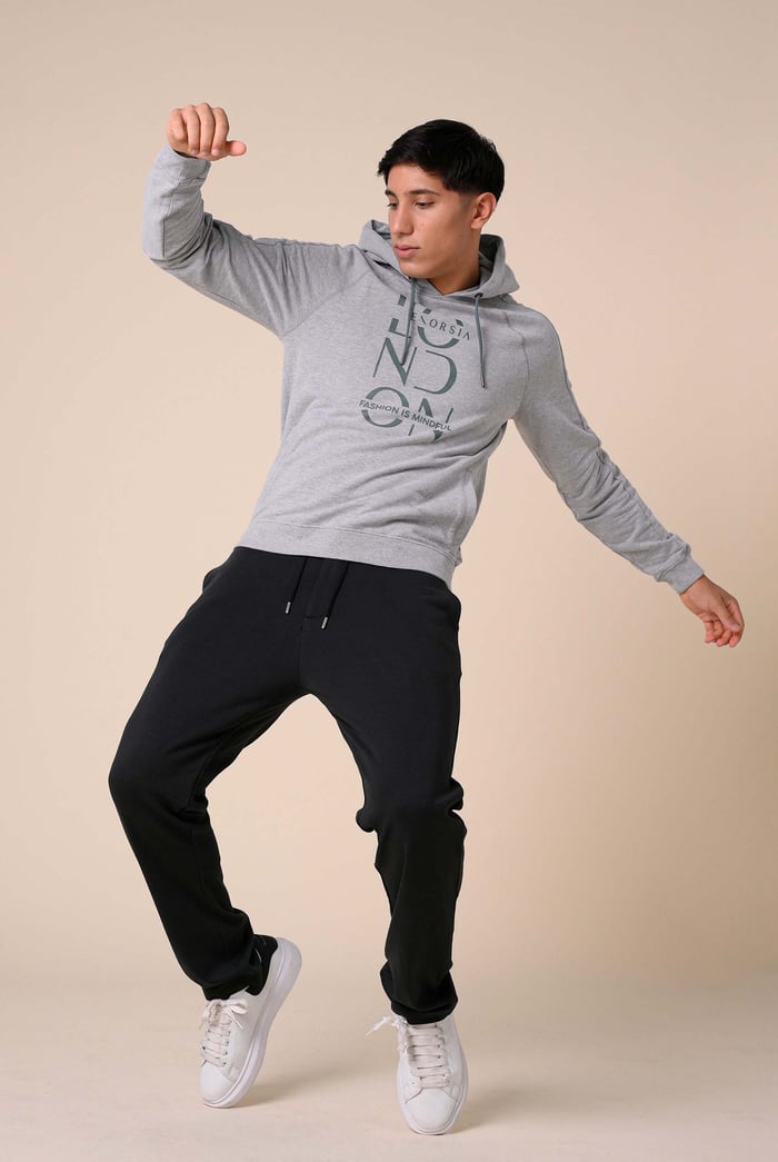 Raglan Sleeve Chest Print Hoodie