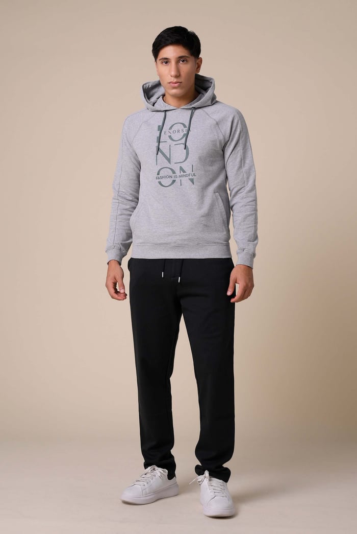 Raglan Sleeve Chest Print Hoodie