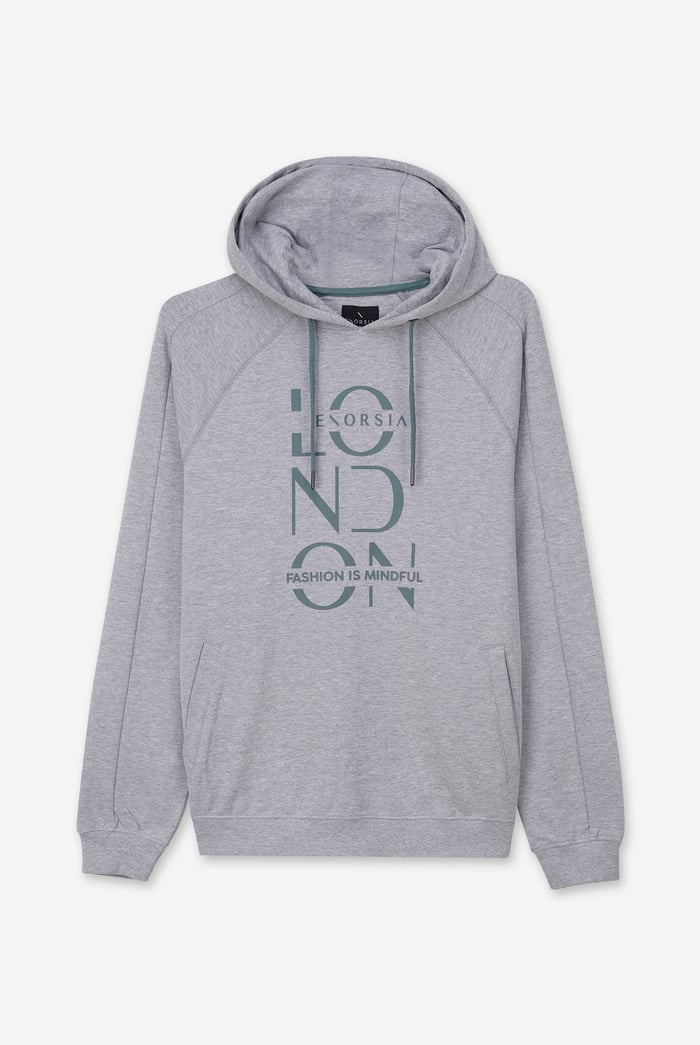 Raglan Sleeve Chest Print Hoodie