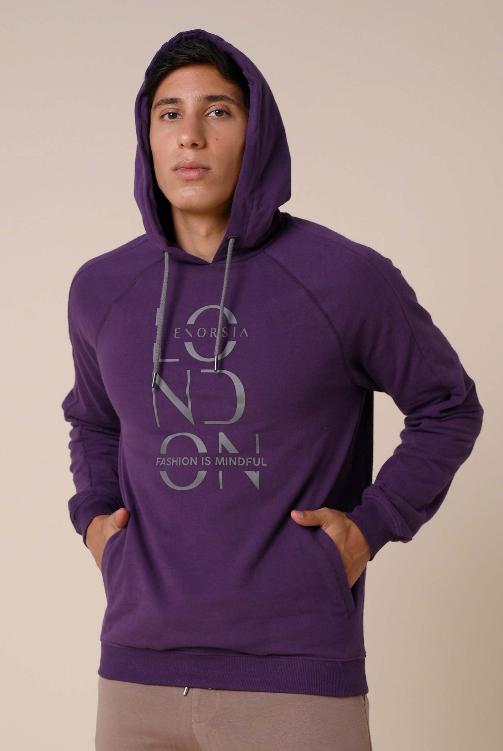 Raglan Sleeve Chest Print Hoodie
