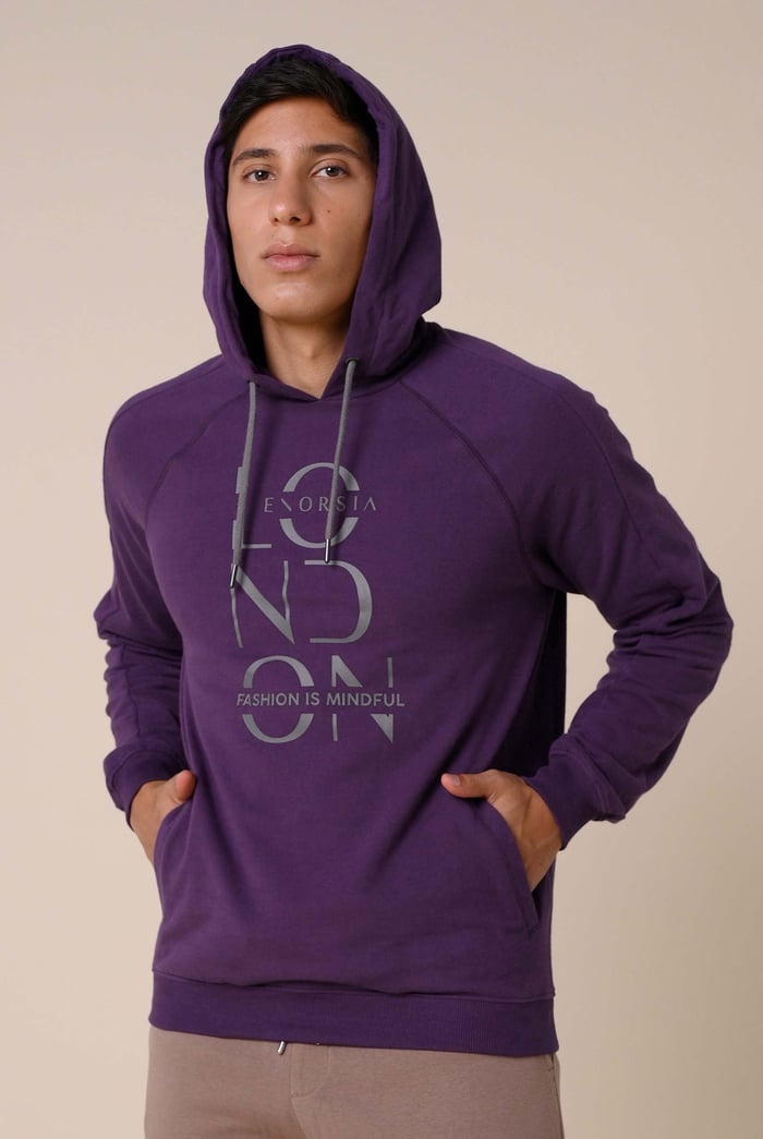 Raglan Sleeve Chest Print Hoodie
