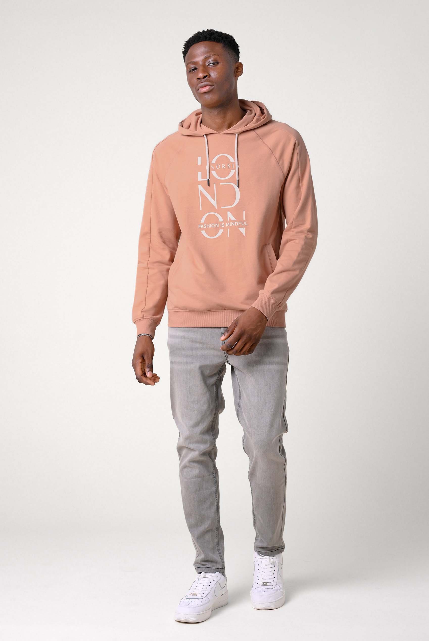 Raglan Sleeve Chest Print Hoodie