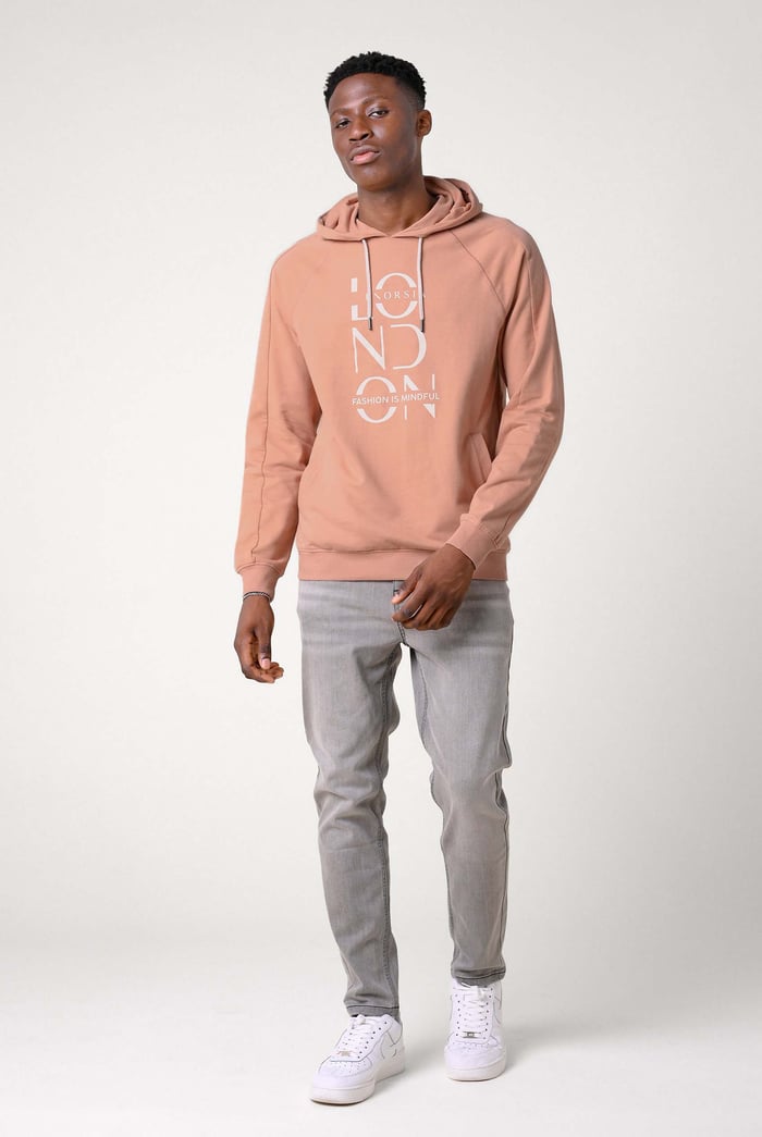 Raglan Sleeve Chest Print Hoodie