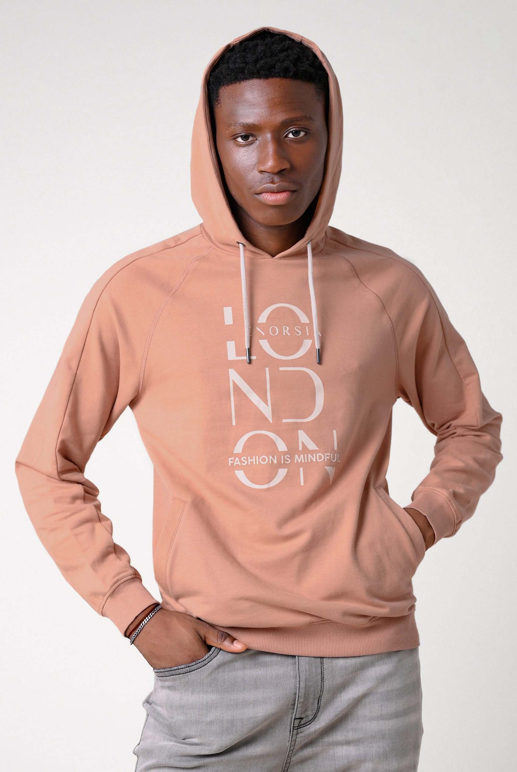 Raglan Sleeve Chest Print Hoodie