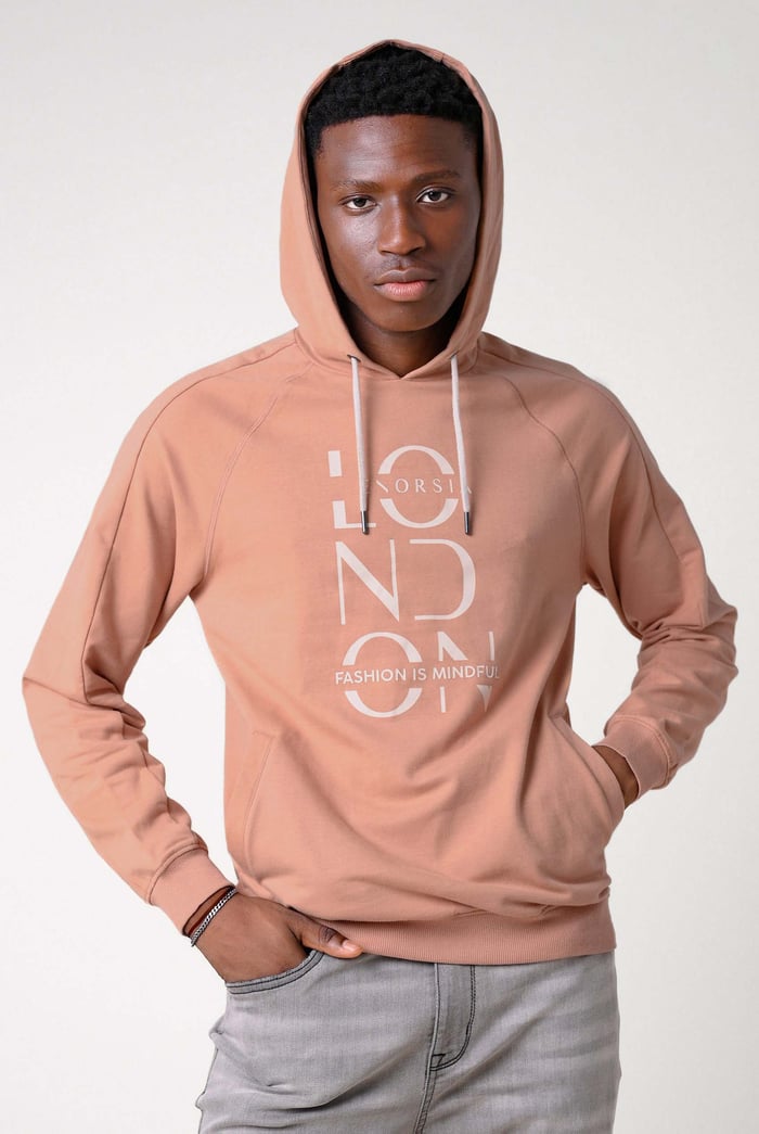 Raglan Sleeve Chest Print Hoodie