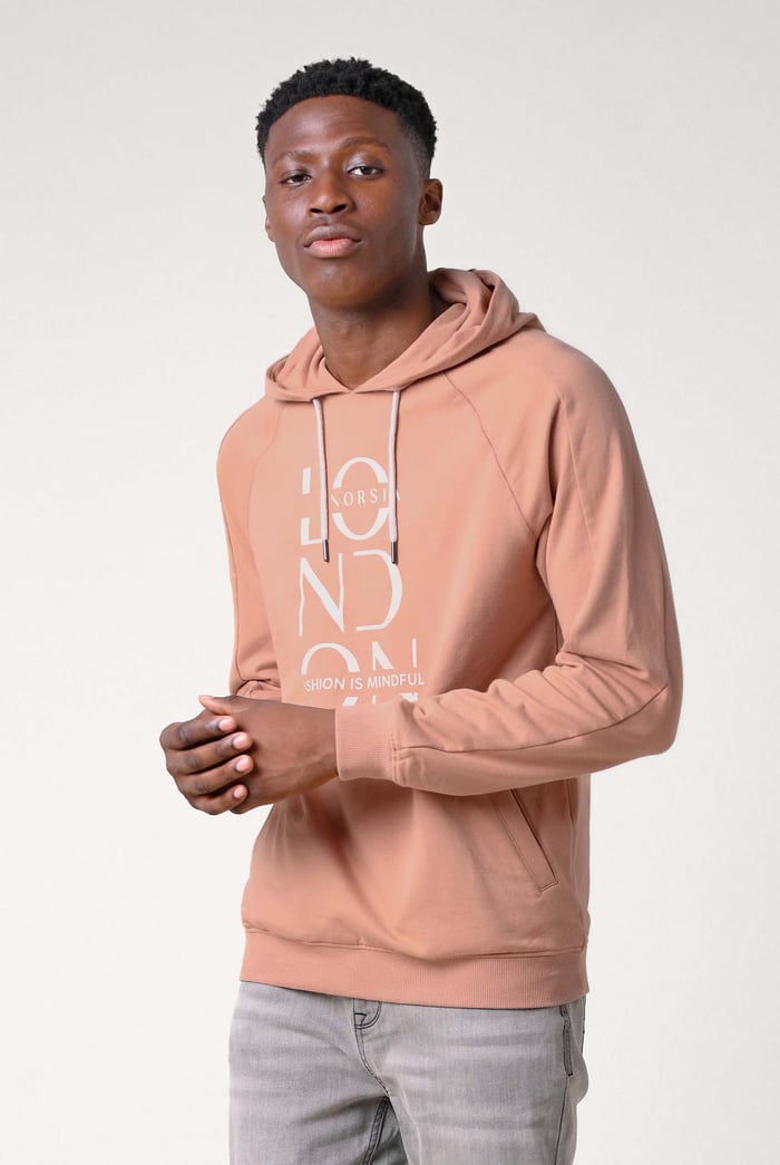 Raglan Sleeve Chest Print Hoodie