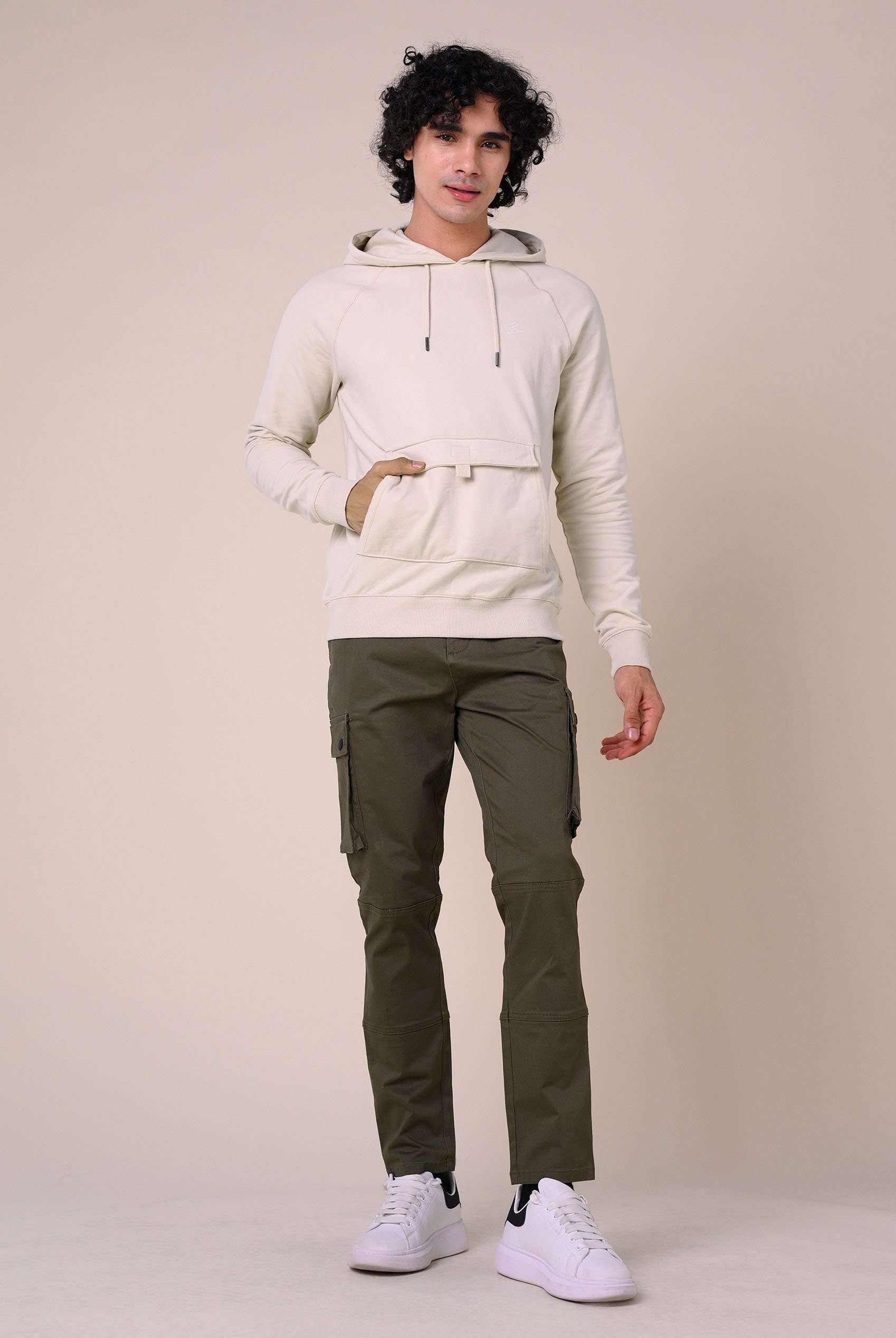 Flap Detail Kangaroo Pocket Hoodie