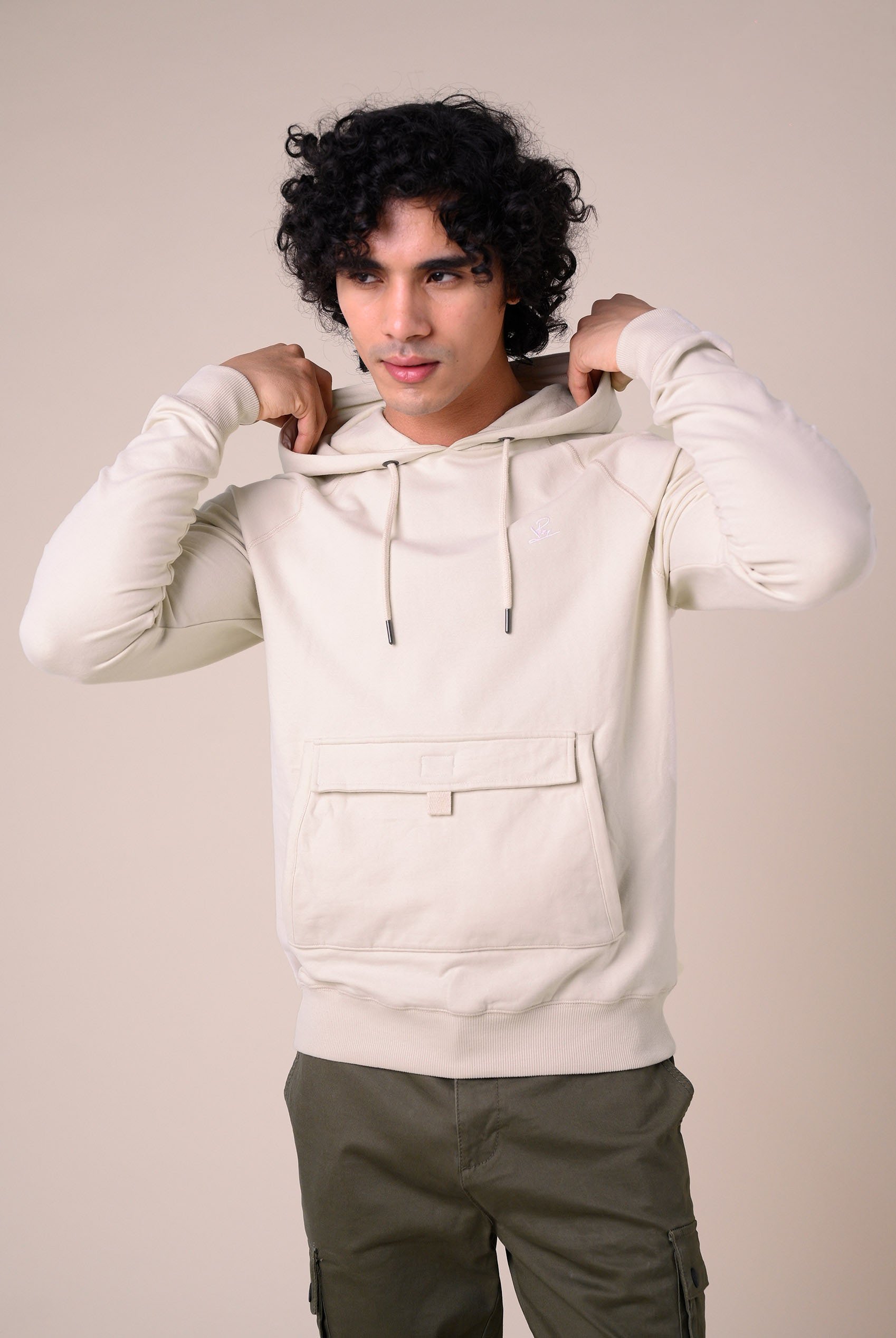 Flap Detail Kangaroo Pocket Hoodie