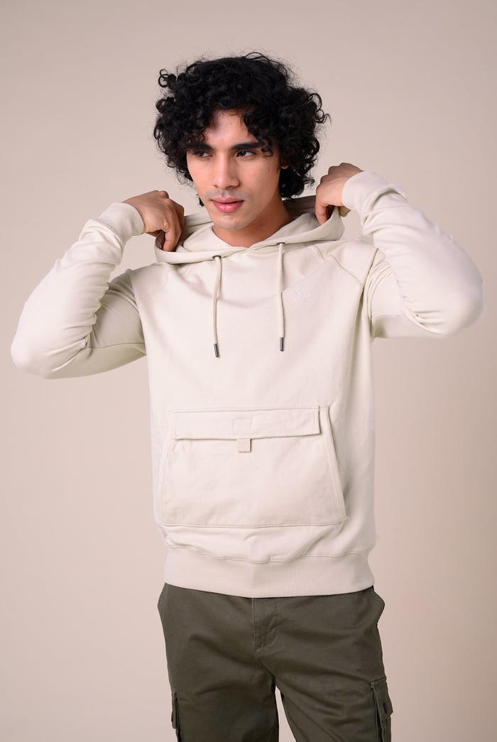 Flap Detail Kangaroo Pocket Hoodie