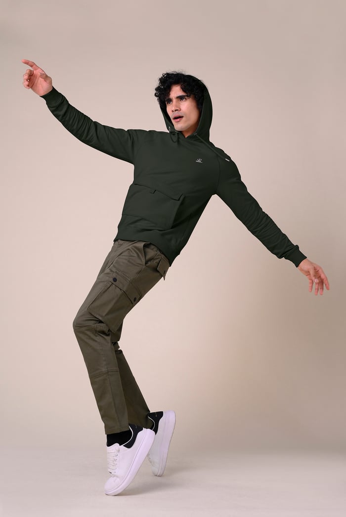 Flap Detail Kangaroo Pocket Hoodie