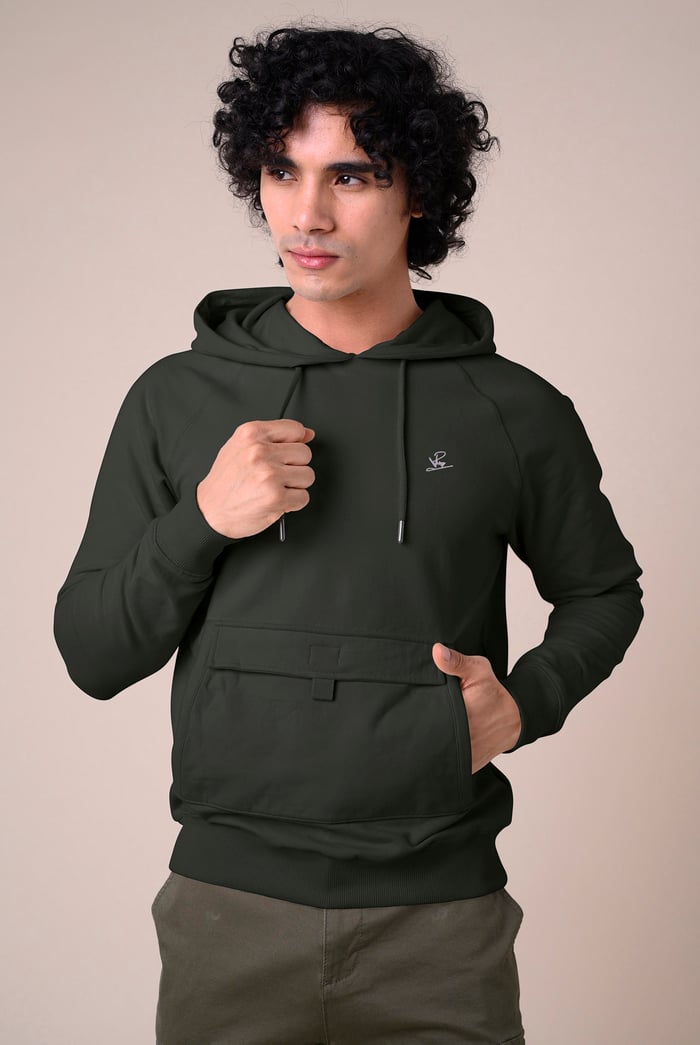Flap Detail Kangaroo Pocket Hoodie