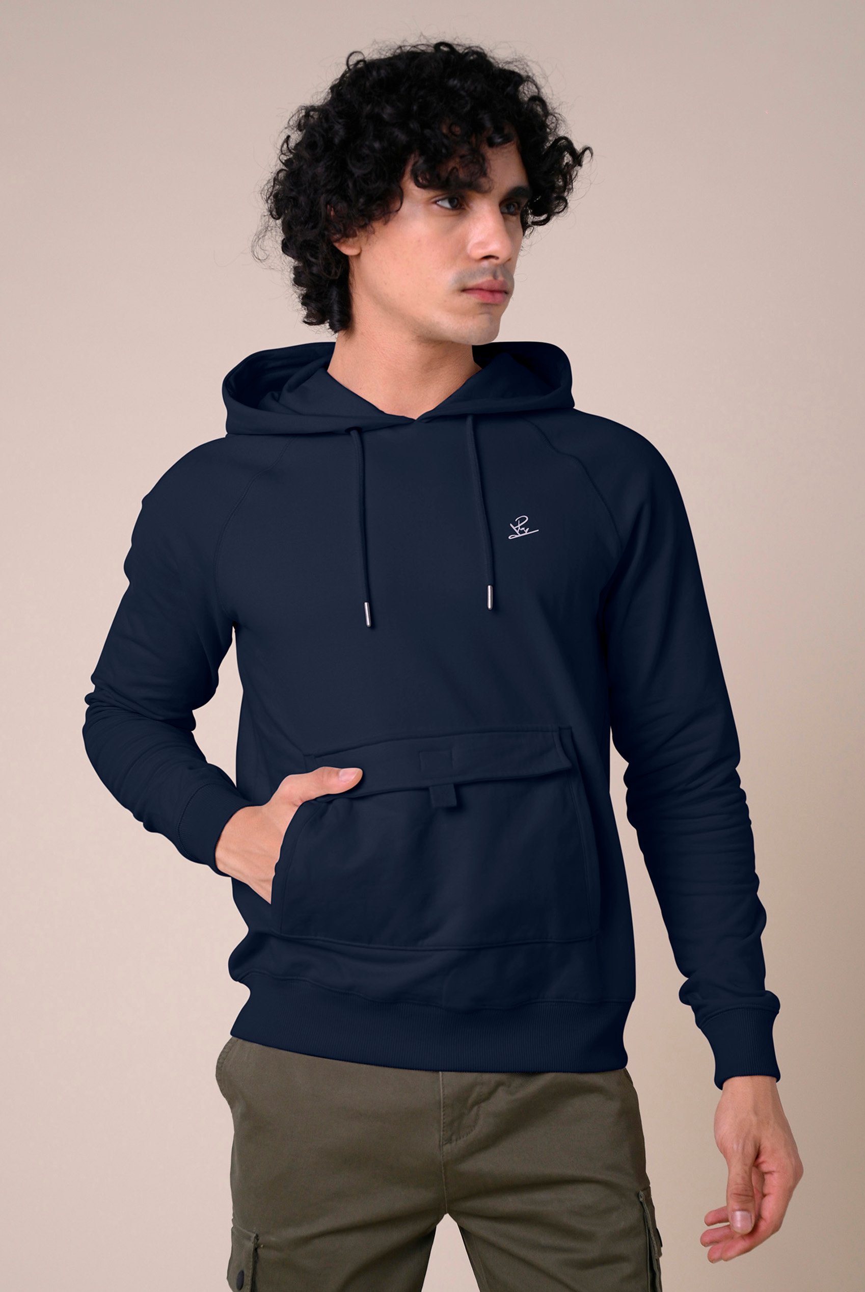 Flap Detail Kangaroo Pocket Hoodie