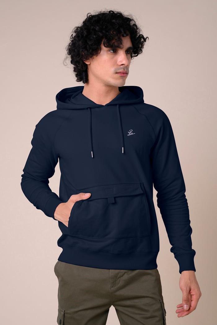 Flap Detail Kangaroo Pocket Hoodie