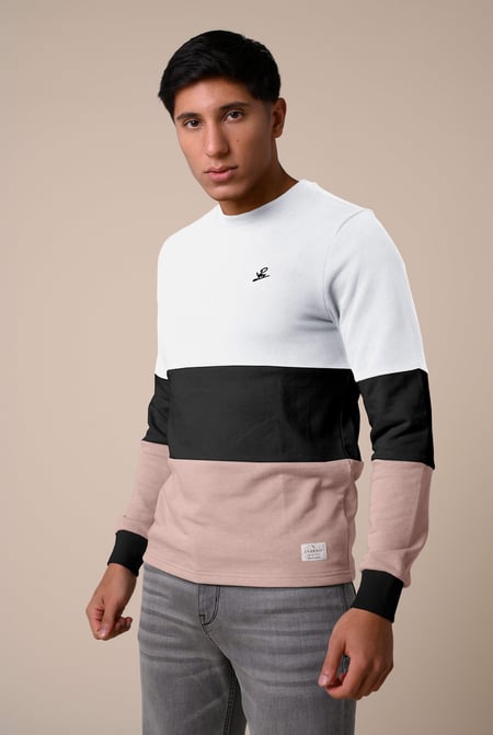 Black Long Sleeve Colourblock Sweatshirts