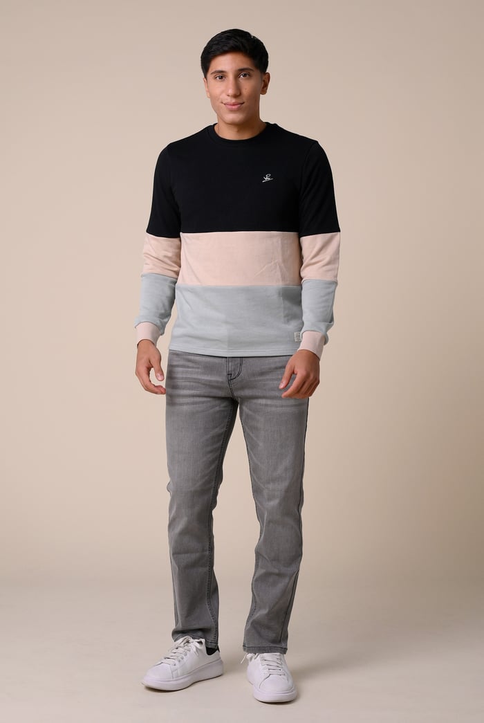 Long Sleeve Colourblock Sweatshirts