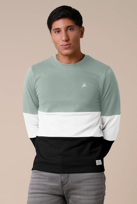 Black Long Sleeve Colourblock Sweatshirts