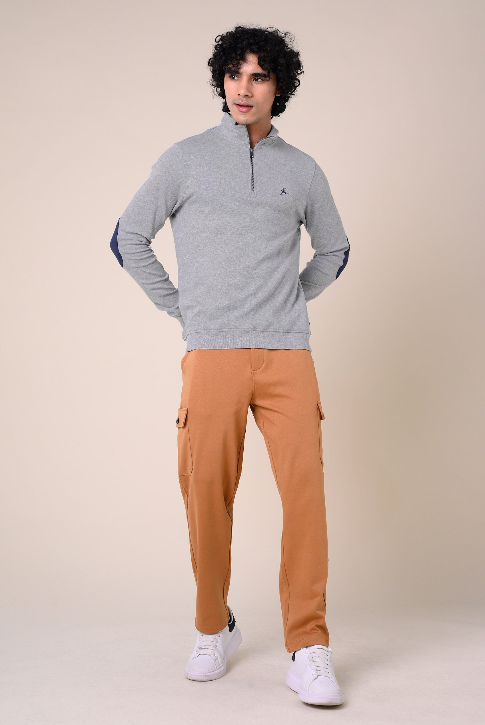 Elbow Patch Half Zip Polo
