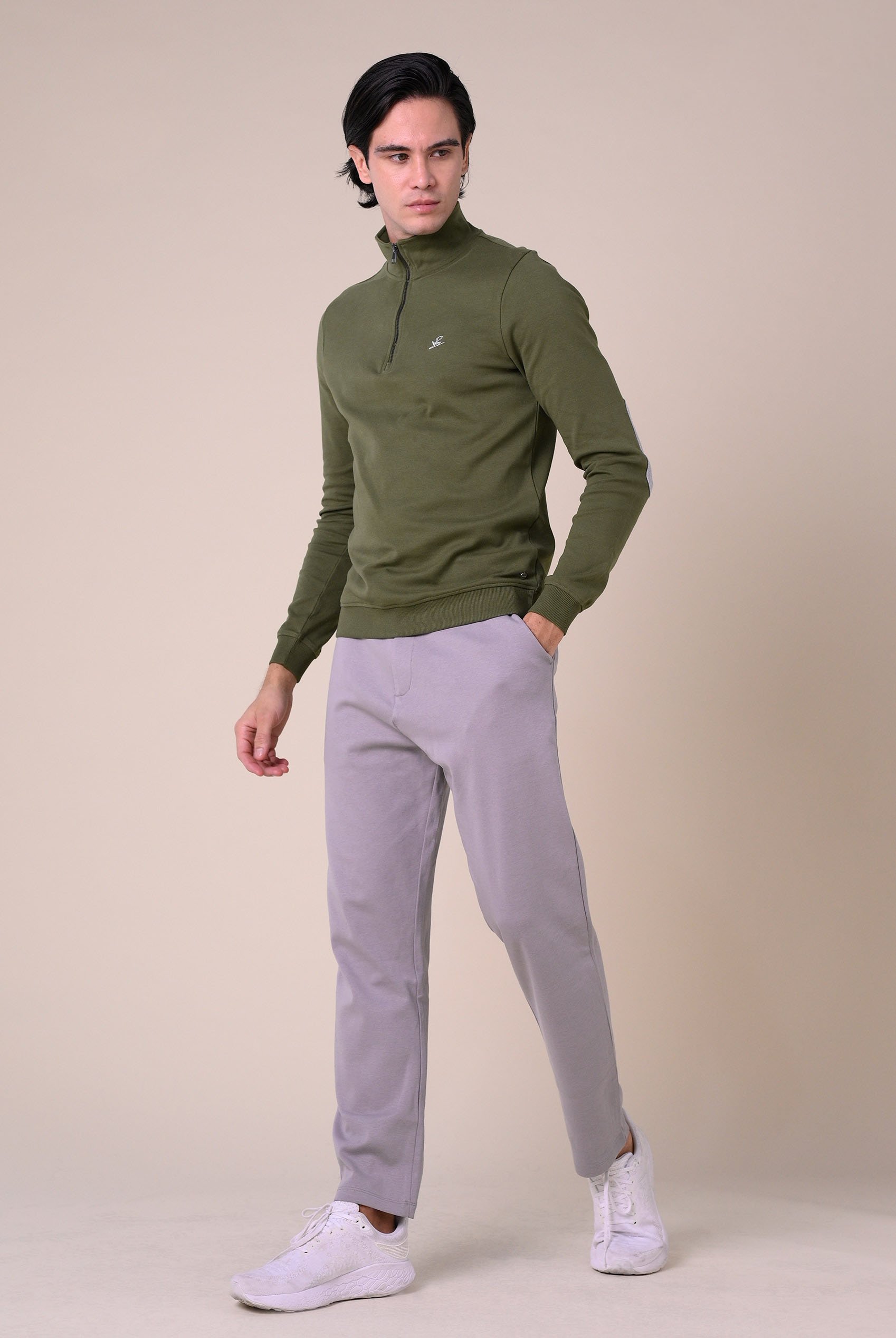 Elbow Patch Half Zip Polo