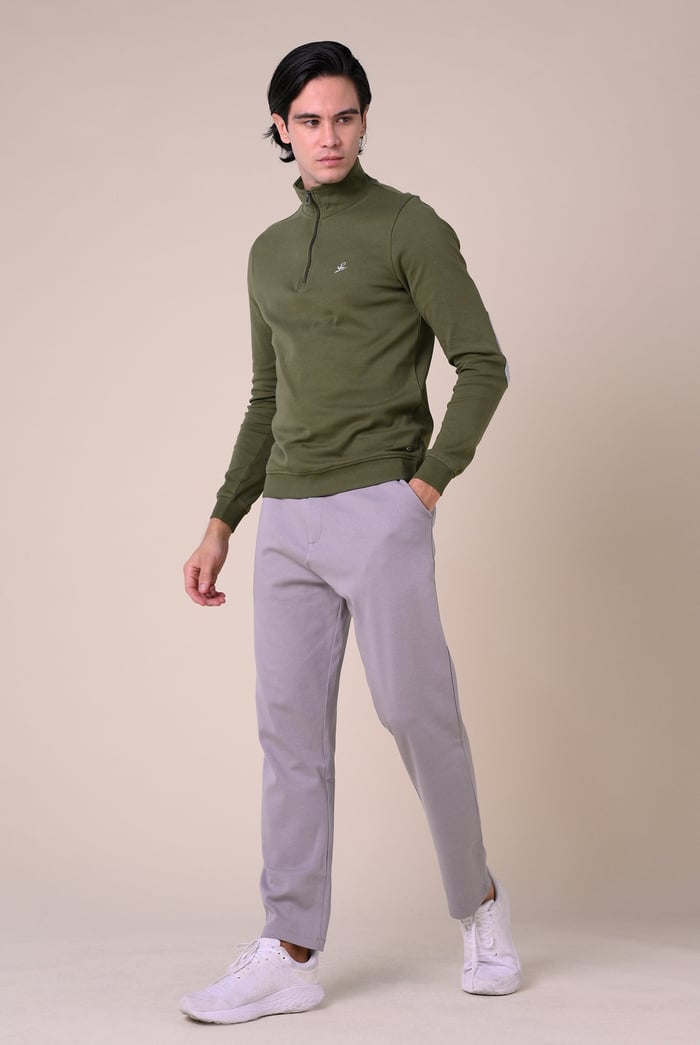 Elbow Patch Half Zip Polo