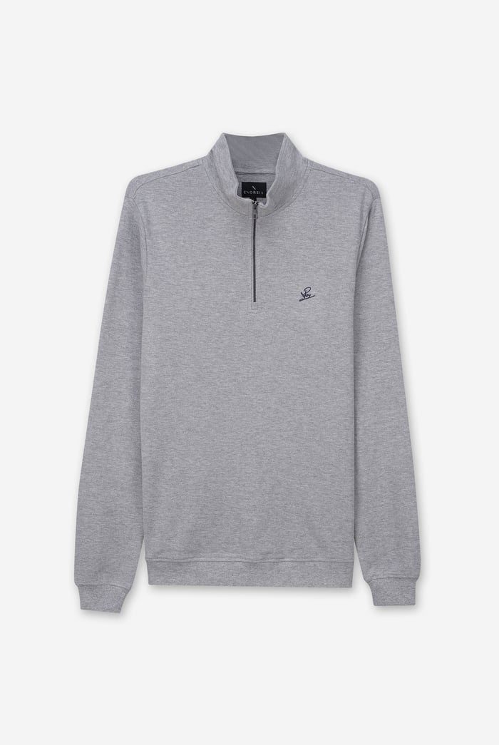 Elbow Patch Half Zip Polo