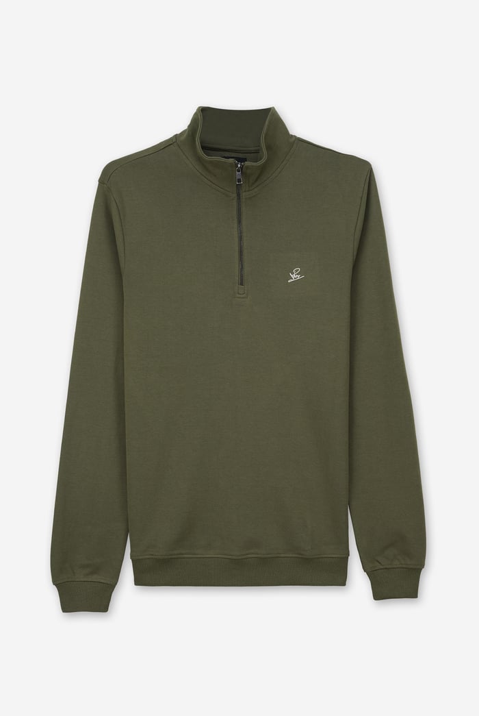 Elbow Patch Half Zip Polo