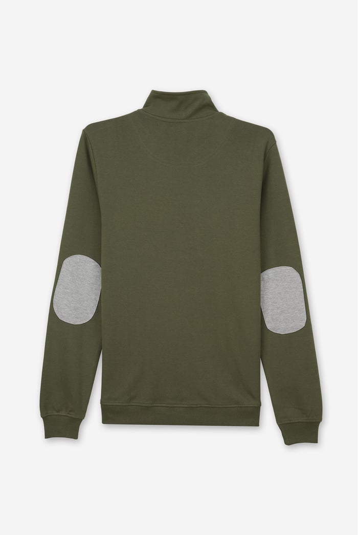 Elbow Patch Half Zip Polo