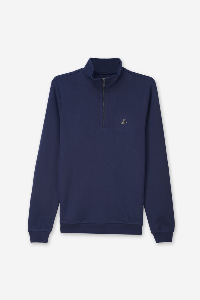 Elbow Patch Half Zip Polo