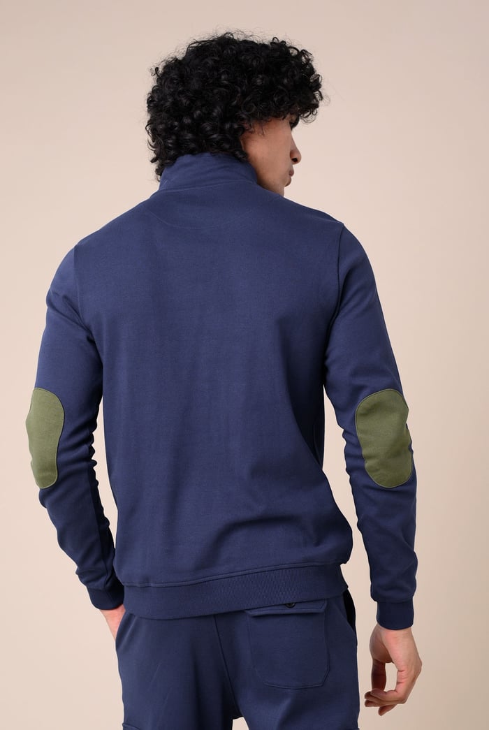 Elbow Patch Half Zip Polo