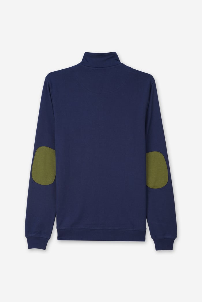 Elbow Patch Half Zip Polo