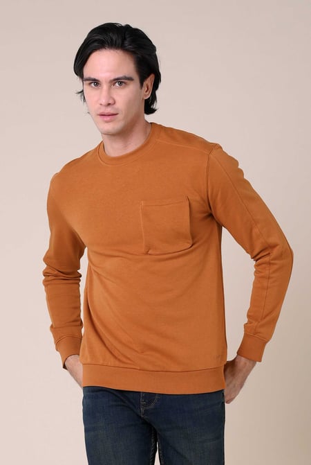 Black Long Sleeve Front Pocket SweatShirt