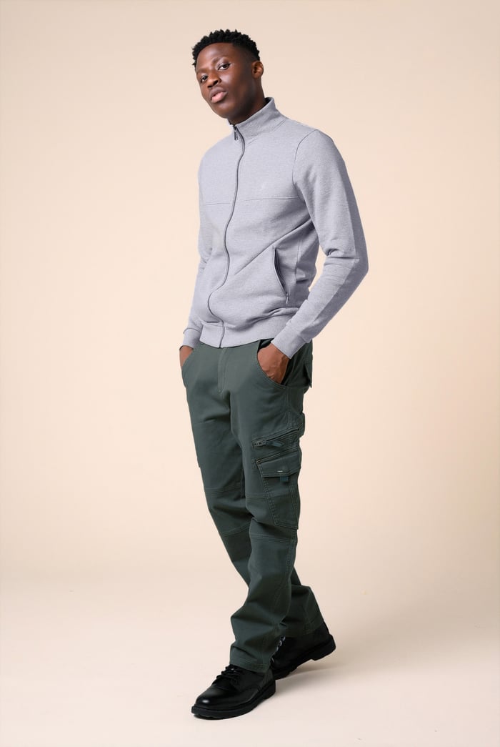 Mens Zip-Up Mock Neck Sweatshirt