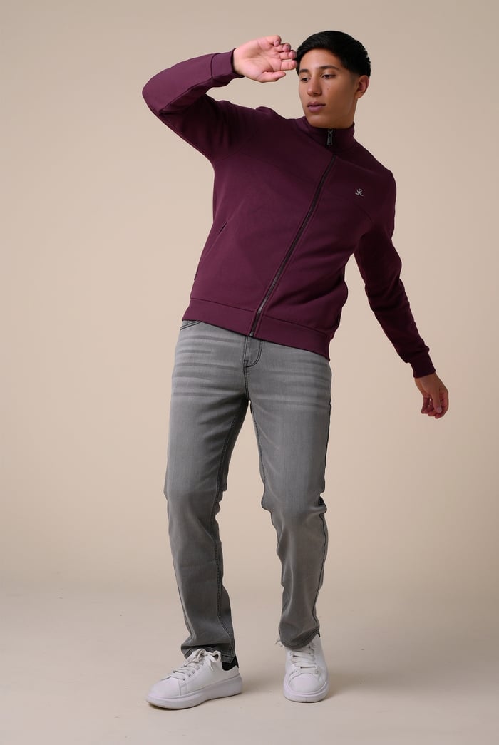 Mens Zip-Up Mock Neck Sweatshirt