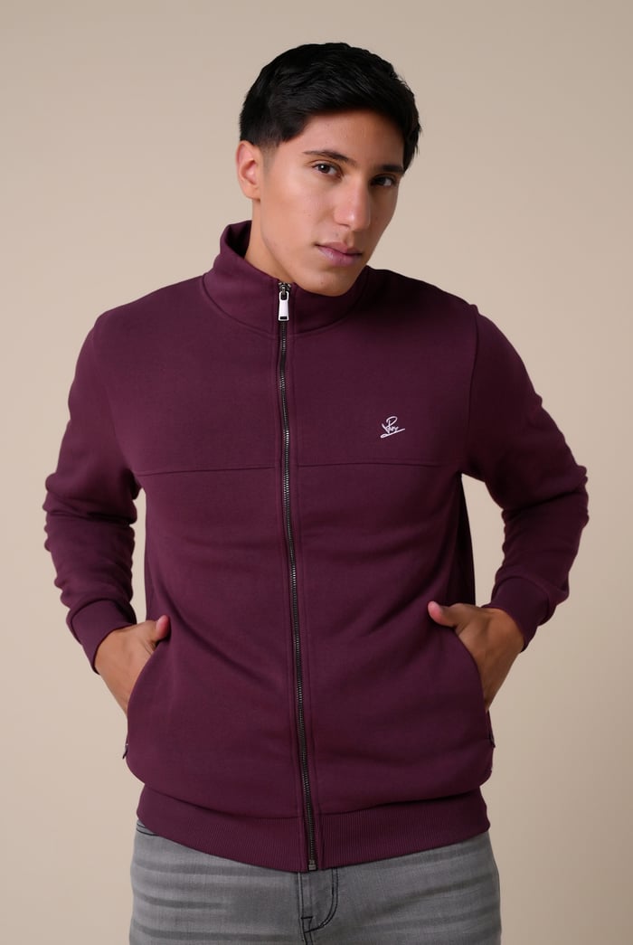 Mens Zip-Up Mock Neck Sweatshirt