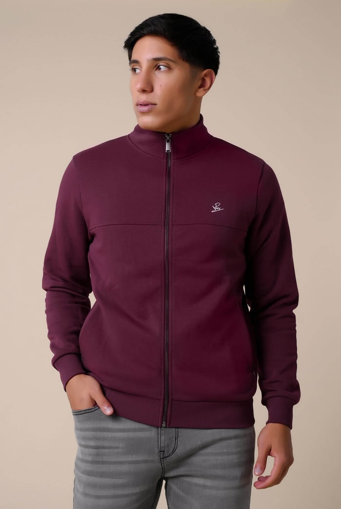 Mens Zip-Up Mock Neck Sweatshirt