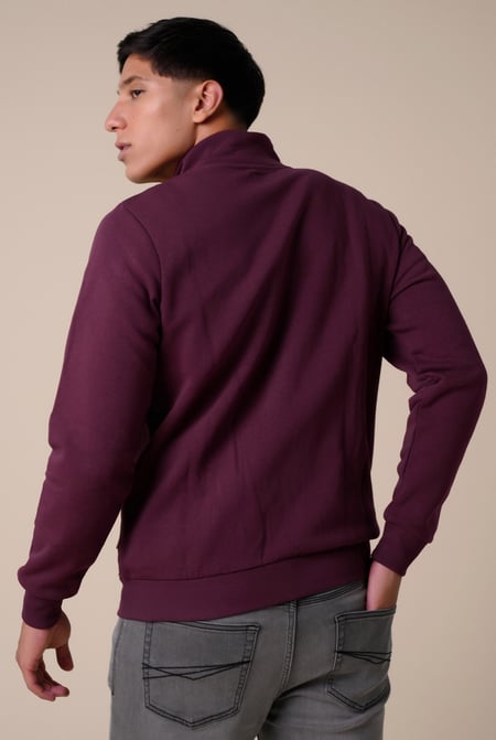 Mens Zip-Up Mock Neck Sweatshirt