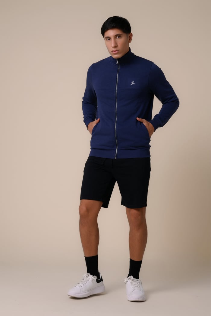 Mens Zip-Up Mock Neck Sweatshirt