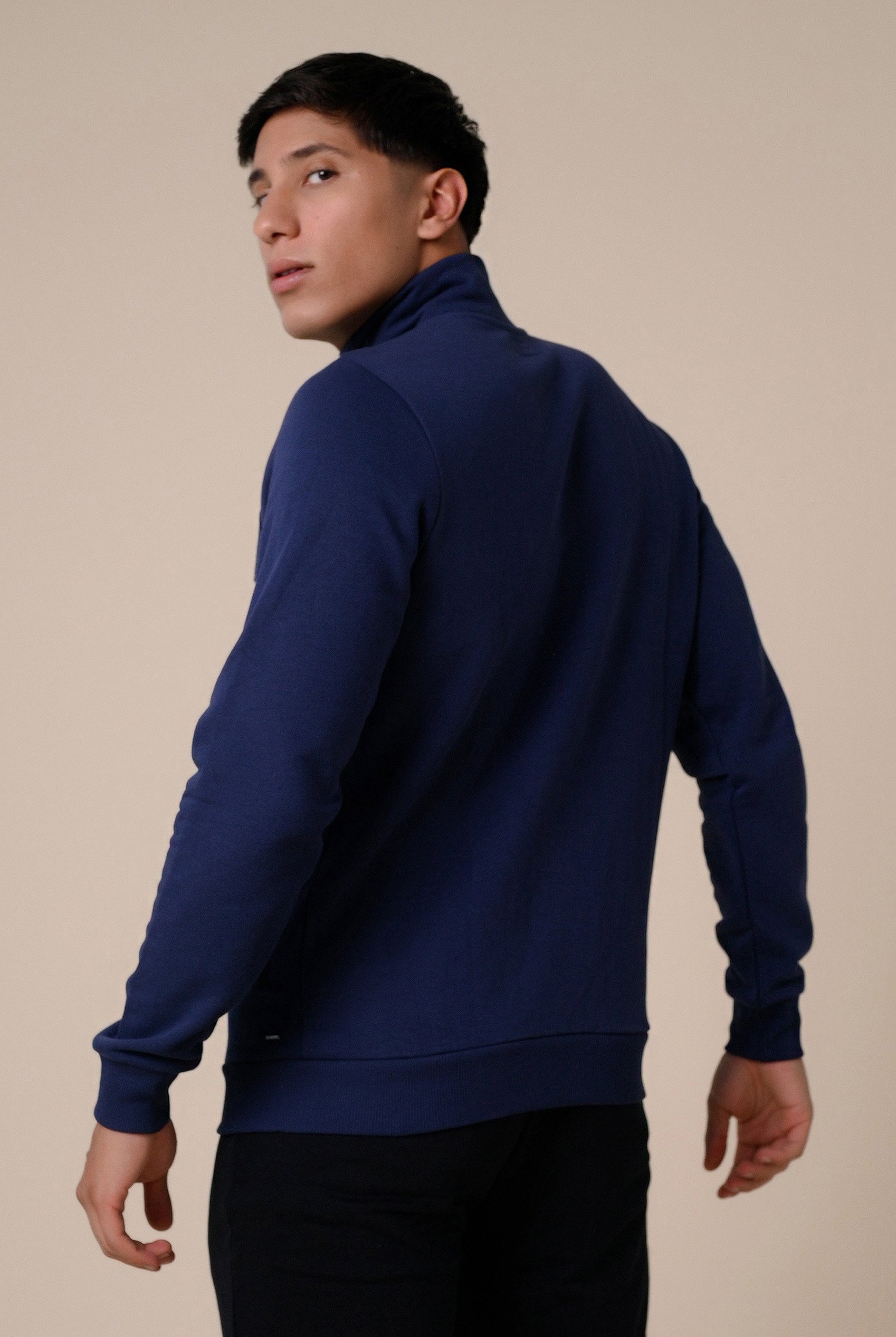 Mens Zip-Up Mock Neck Sweatshirt