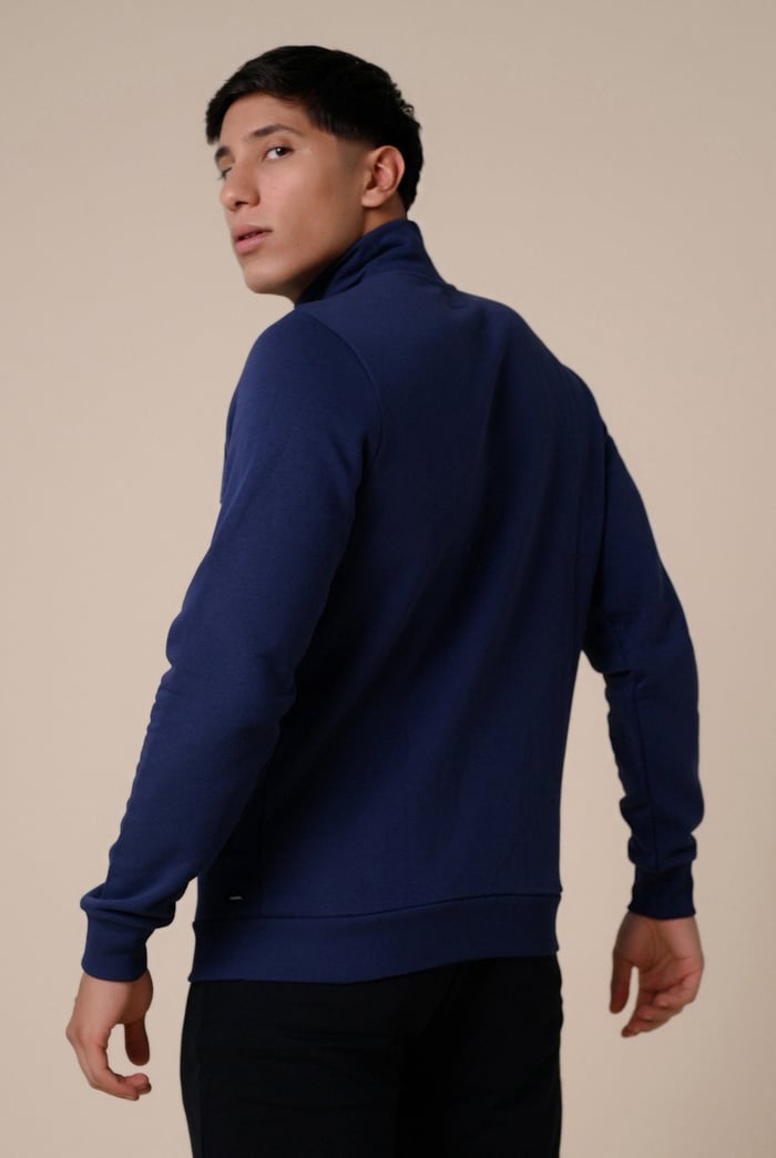 Mens Zip-Up Mock Neck Sweatshirt