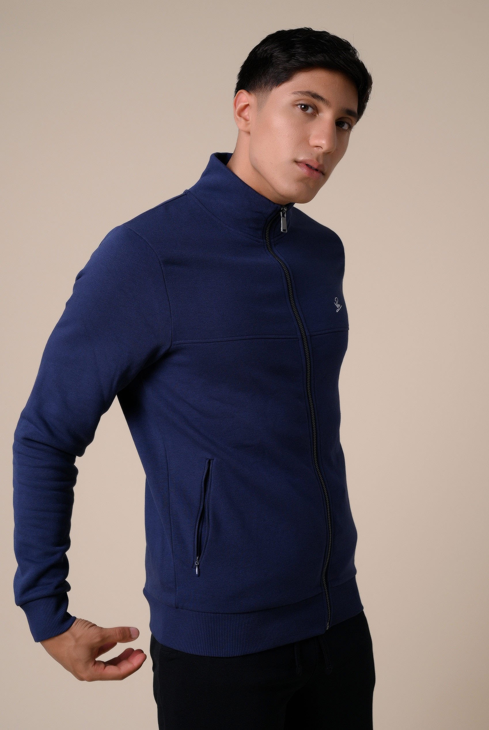 Mens Zip-Up Mock Neck Sweatshirt