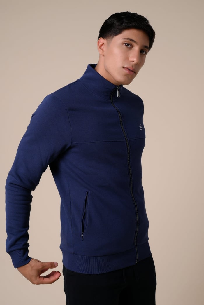 Mens Zip-Up Mock Neck Sweatshirt