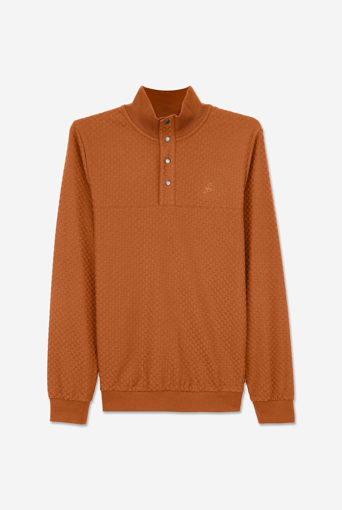 Textured Pattern High Neck Sweatshirt