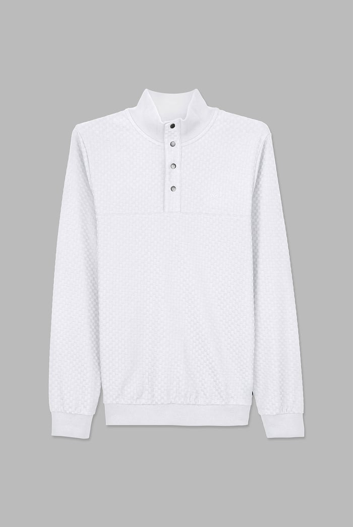 Textured Pattern High Neck Sweatshirt