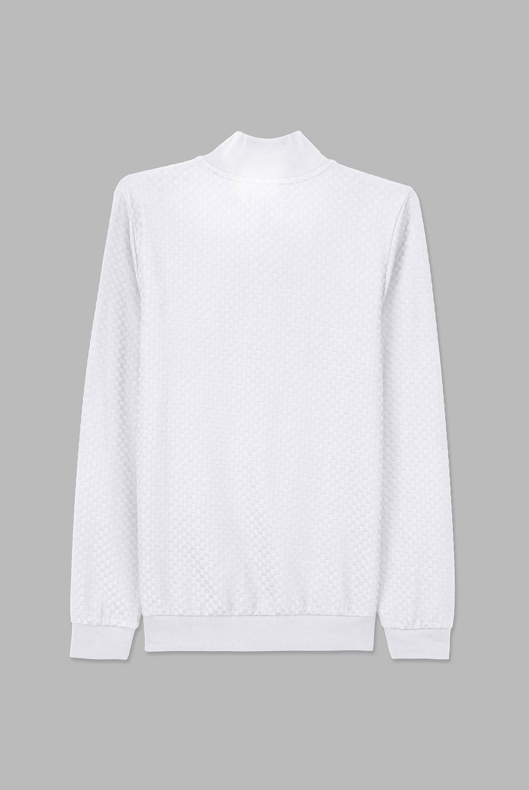 Textured Pattern High Neck Sweatshirt