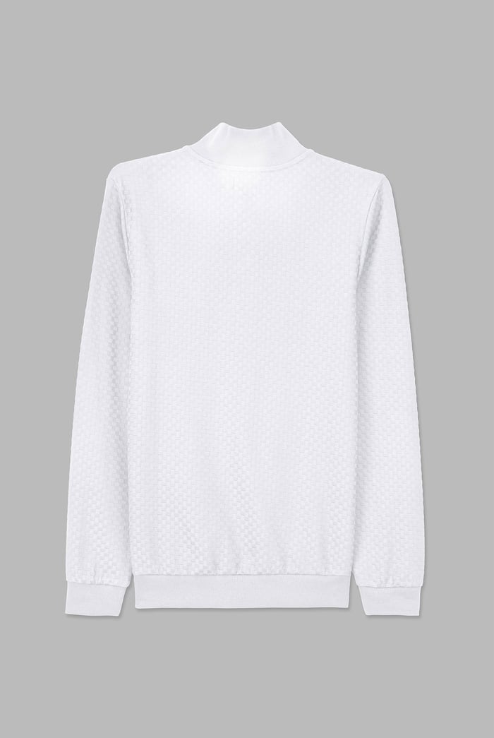 Textured Pattern High Neck Sweatshirt