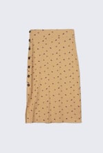 Side Button Split Ribbed Skirt