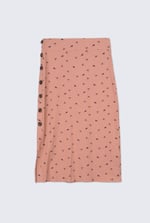 Side Button Split Ribbed Skirt